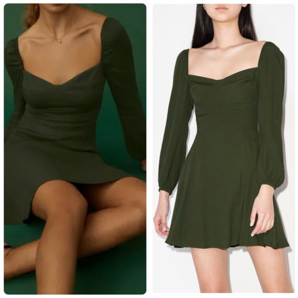 Reformation Mochi Dress In Green 4PT NEW with Tags